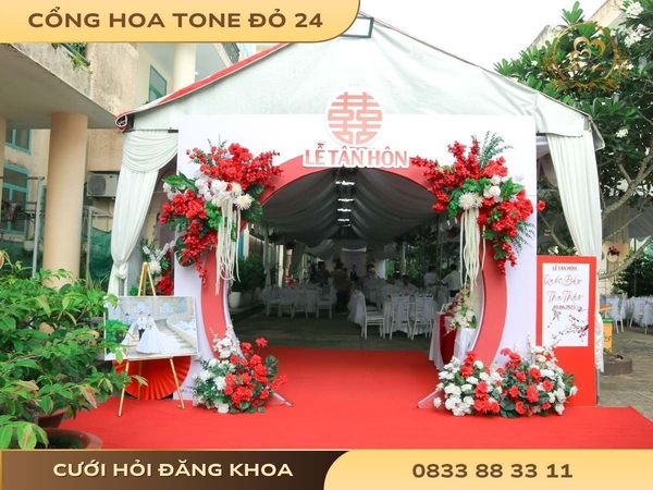 Cổng hoa tone đỏ 24