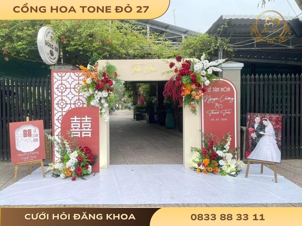 Cổng hoa tone đỏ 27