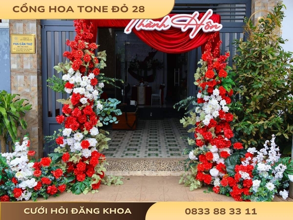Cổng hoa tone đỏ 28