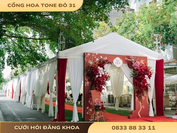 Cổng hoa tone đỏ 31