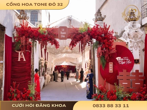 Cổng hoa tone đỏ 32