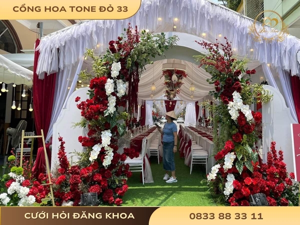 Cổng hoa tone đỏ 33