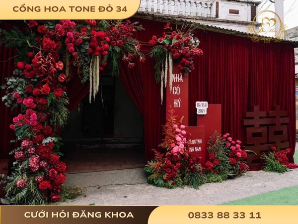 Cổng hoa tone đỏ 34