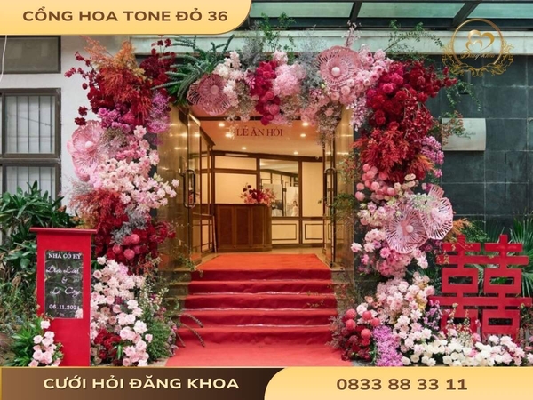 Cổng hoa tone đỏ 36