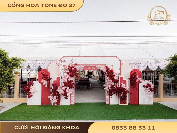 Cổng hoa tone đỏ 37