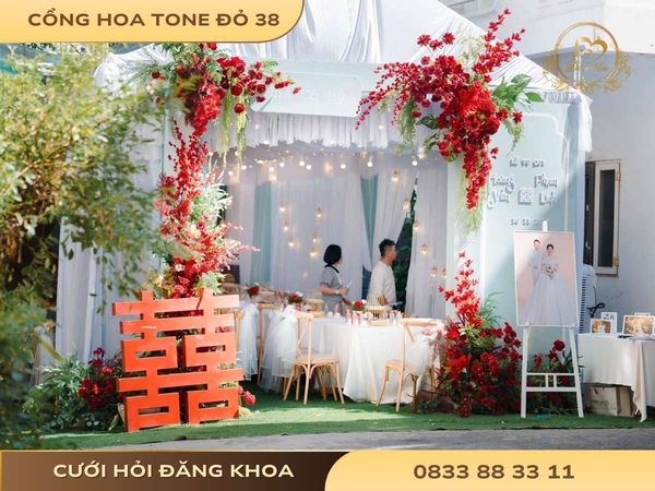 Cổng hoa tone đỏ 38