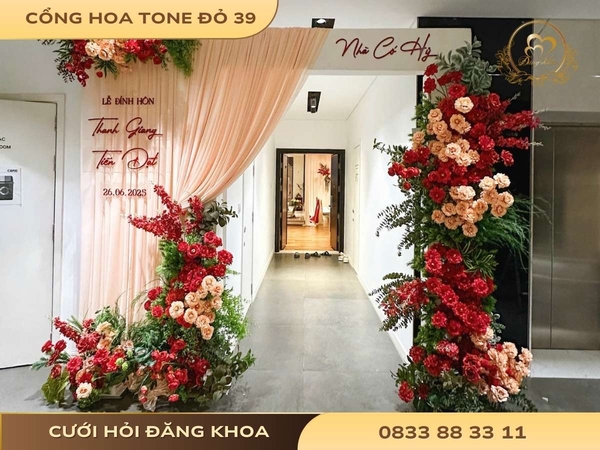 Cổng hoa tone đỏ 39