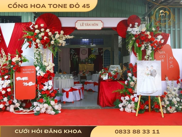 Cổng hoa tone đỏ 45