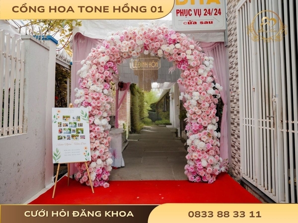 Cổng hoa tone hồng 01