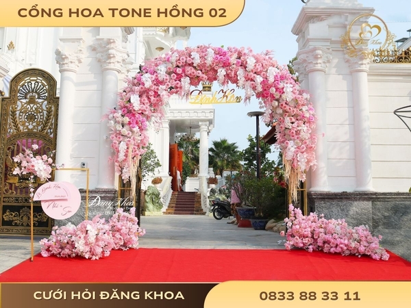 Cổng hoa tone hồng 02