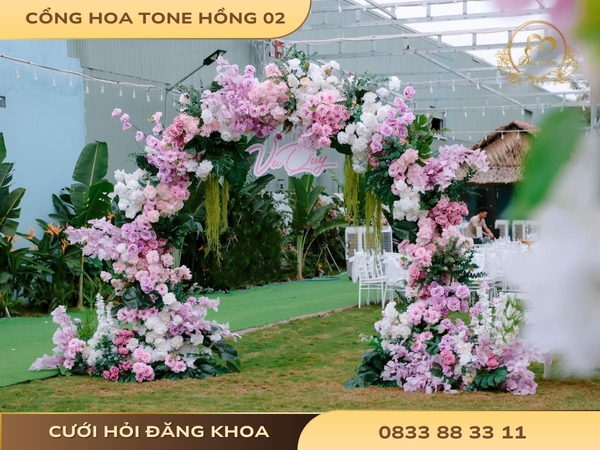 Cổng hoa tone hồng 02