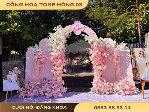 Cổng hoa tone hồng 03