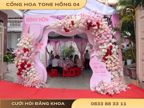 Cổng hoa tone hồng 04