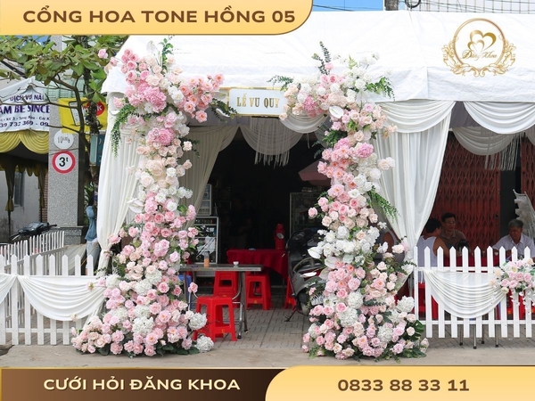 Cổng hoa tone hồng 05