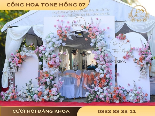 Cổng hoa tone hồng 07