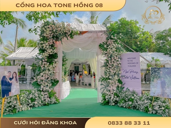 Cổng hoa tone hồng 08