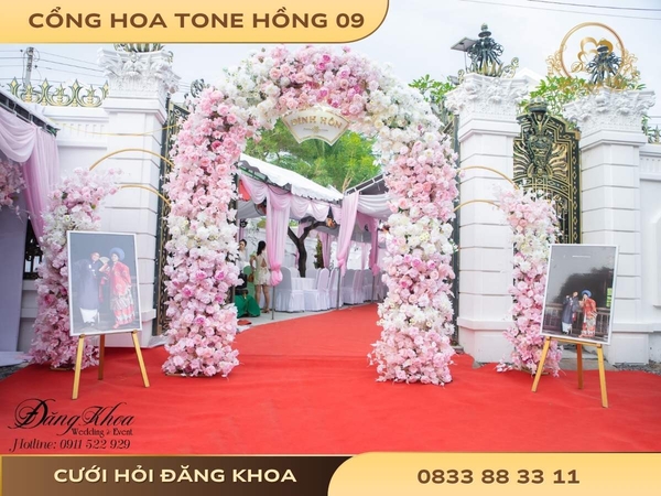 Cổng hoa tone hồng 09