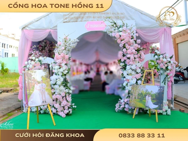 Cổng hoa tone hồng 11