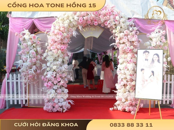 Cổng hoa tone hồng 15