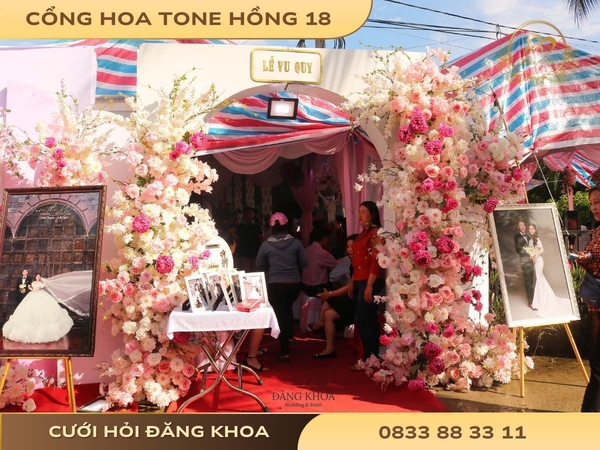 Cổng hoa tone hồng 18
