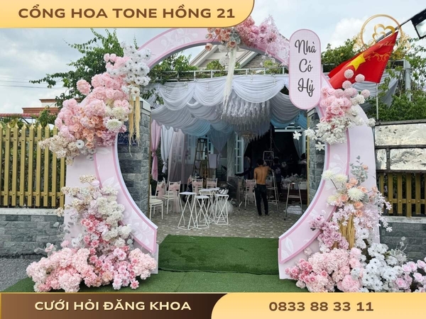 Cổng hoa tone hồng 21