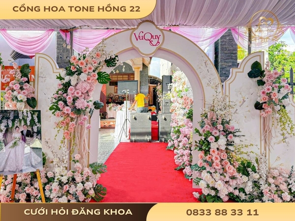 Cổng hoa tone hồng 22