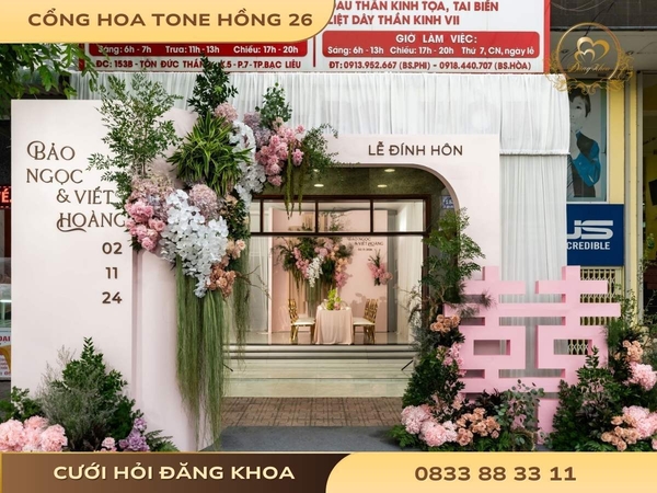 Cổng hoa tone hồng 26