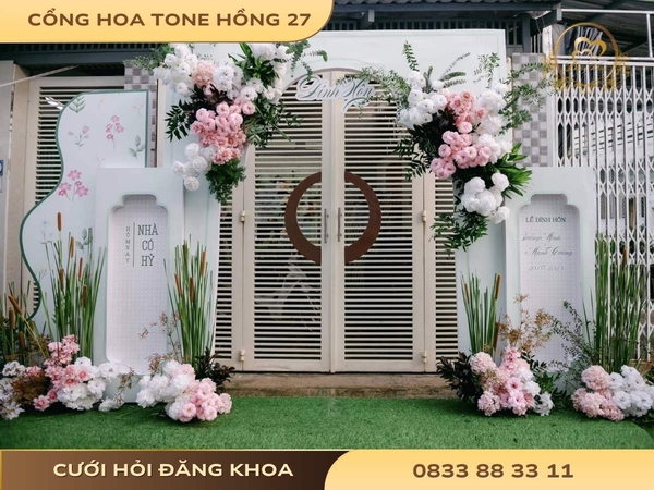 Cổng hoa tone hồng 27