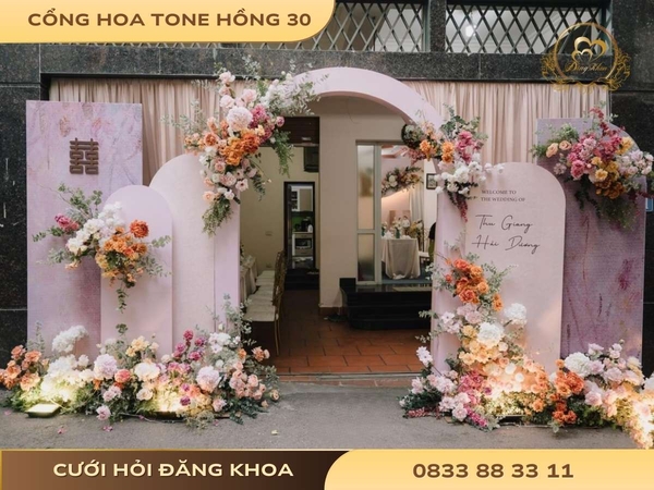 Cổng hoa tone hồng 30