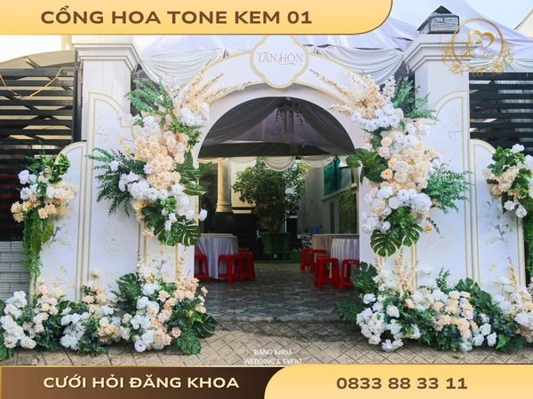 Cổng hoa tone kem 01