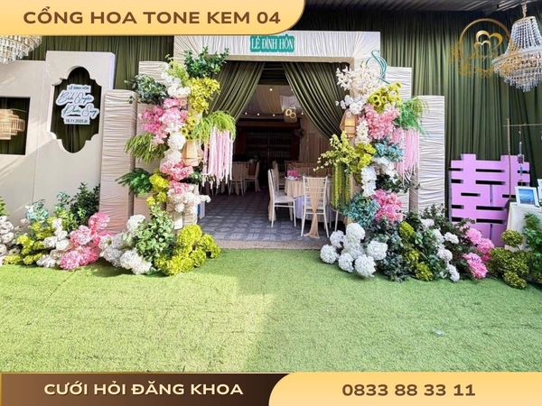 Cổng hoa tone kem 04