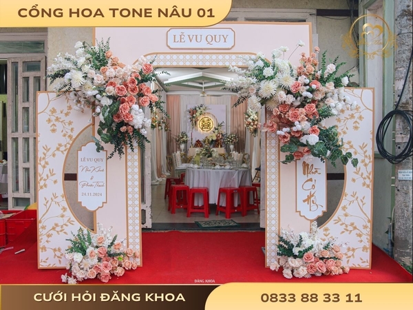 Cổng hoa tone nâu 01