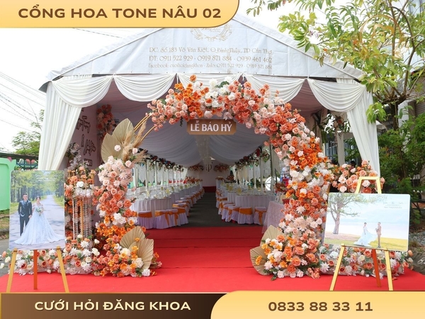 Cổng hoa tone nâu 02