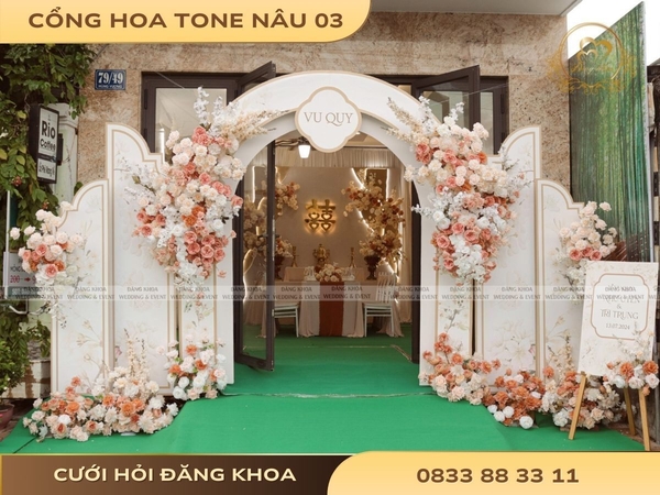 Cổng hoa tone nâu 03
