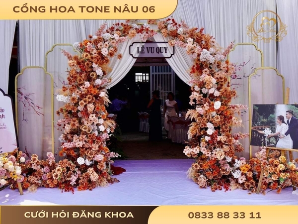 Cổng hoa tone nâu 06
