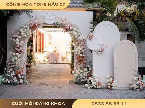 Cổng hoa tone nâu 07