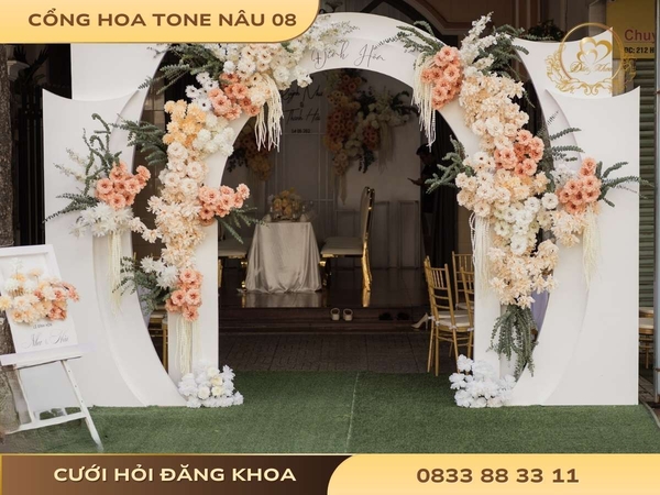 Cổng hoa tone nâu 08
