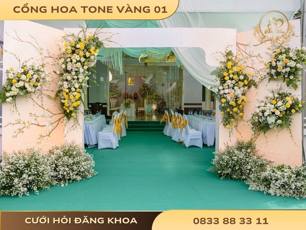 Cổng hoa tone vàng 01