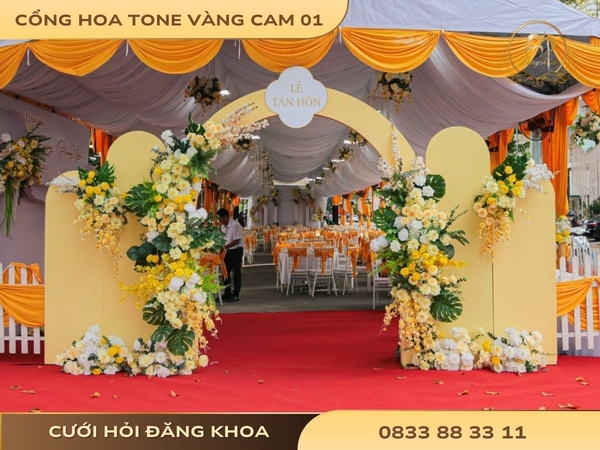 Cổng hoa tone vàng cam 01