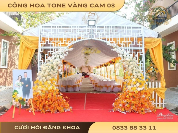 Cổng hoa tone vàng cam 03