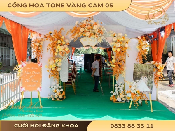 Cổng hoa tone vàng cam 05
