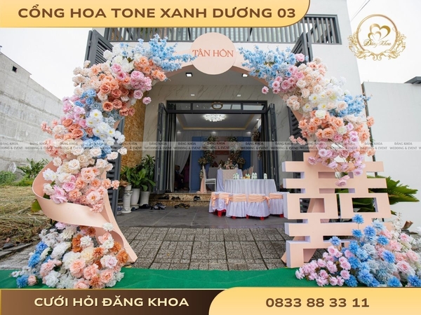 Cổng hoa tone xanh dương 03