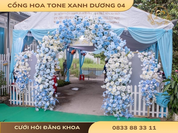 Cổng hoa tone xanh dương 04