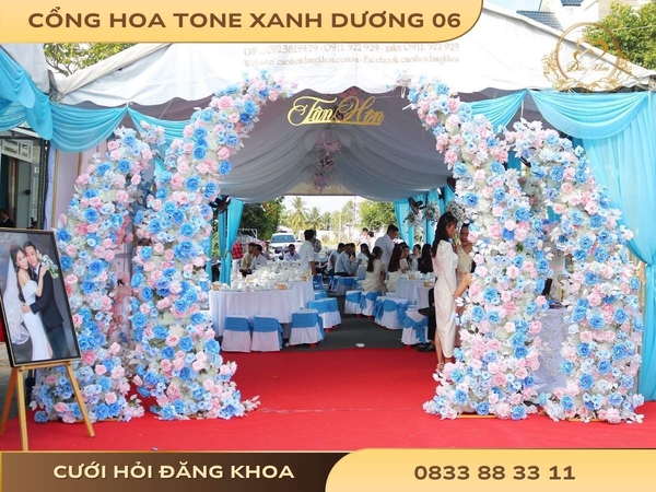 Cổng hoa tone xanh dương 06