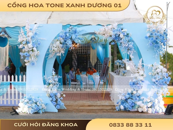 Cổng hoa tone xanh dương 01