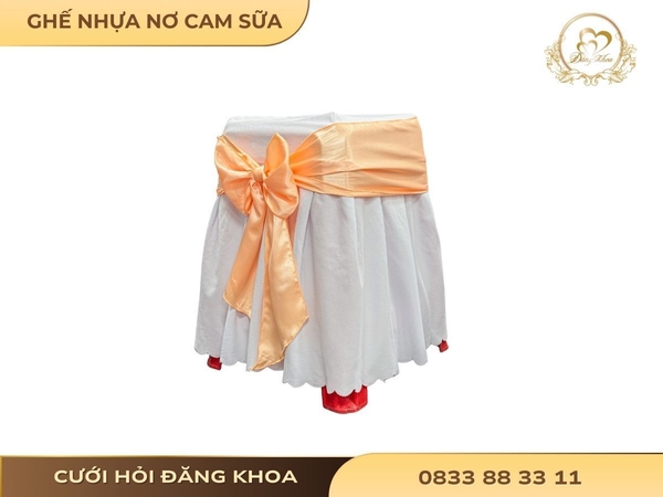 Ghế nhựa nơ cam sữa