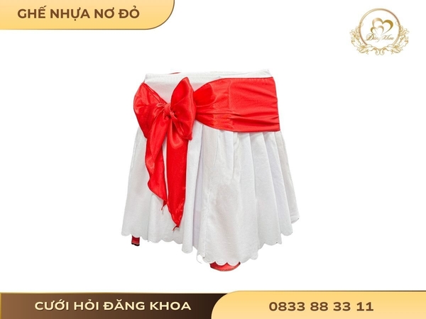 Ghế nhựa nơ đỏ