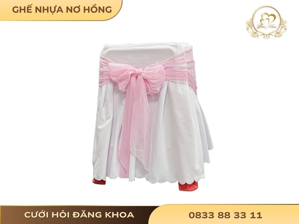 Ghế nhựa nơ hồng