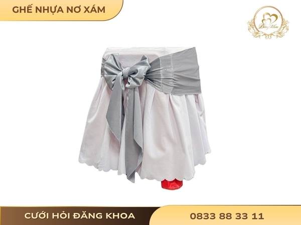Ghế nhựa nơ xám