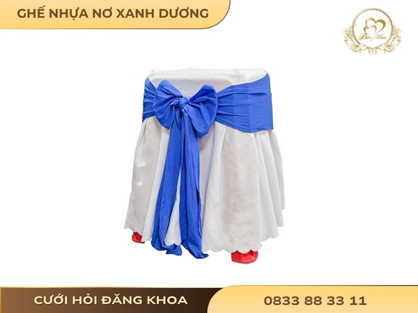 Ghế nhựa nơ xanh dương